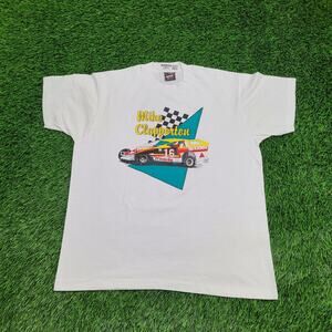Vintage Mike-Clapperton Dirtcar Shirt Large 21x26 Dirt Race